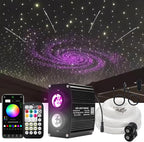 AKEPO Dual Color Twinkle+Shooting Star All-in-one Fiber Optic Lights, 1200pcs+240pcs Meteor Fibers in 0.03in 9.8ft 18W APP/Remote Control Car Home RGBW Sound Activated Starlight Headliners Kit