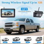 Wireless Backup Camera Solar for Truck: Magnetic Easy Install No Wiring Trailer Hitch Camera for Pickup Trucks - HD 1080P 5 Inch Split-Screen, IR Night Vision