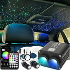 AZIMOM Dual Color 20W Twinkle 1000pcs Fiber Optic Starlight Headliner Kits 0.03in 13.1ft Fiber Strands End Glow Sound Activated Remote APP Control RGBW Light Source Home Ceiling Car Headliner Décor
