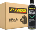 Pyroil Brake Parts Cleaner Spray, Non-Chlorinated, Fast-Drying No-Residue Degreaser for Rotors, Calipers & CV Joints, 15 oz (Pack of 6)