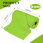 wuyaoyao 50PCS Microfiber Cleaning Cloth Roll, 10"×10" Tear Away Microfiber Towels, Reusable Washable Cloth Paper Towels, Multi-Purpose Cleaning Rags for Car Home Kitchen Garage Shop (Green)