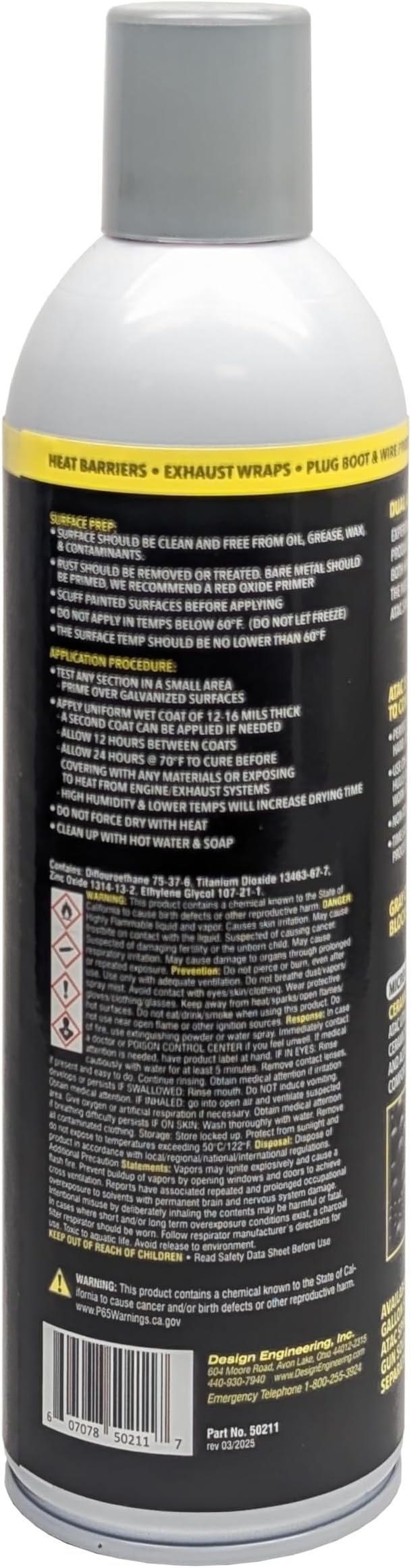 Design Engineering ATAC | Advanced Thermal Acoustic Coating | 15 oz Spray-On Ceramic Thermal & Acoustic Barrier Spray | Heat Insulation, Noise & Vibration Dampening, Easy Application | Made in USA