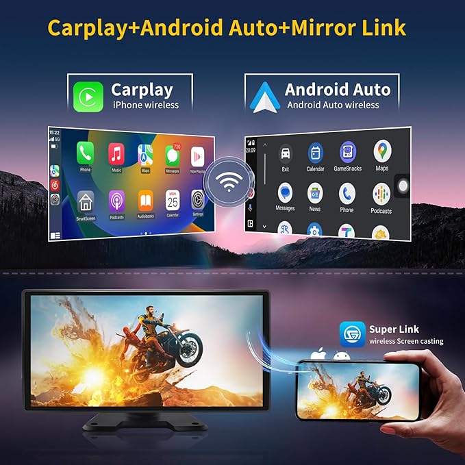 Semi Truck Camera System with Apple Carplay & Andriod Auto,Dash Cam for Semi Truck with 4-Channel 1080P RV Camera System,10.36" IPS Touchscreen, 360° All-Round Recording, 24H Parking Monitoring