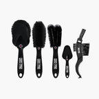 Muc-Off 206 5 Piece Premium Brush Kit - Includes 5 Bike Cleaning Brushes With Durable Nylon Bristles And Ergonomic Rubberised Handles To Minimise Impact
