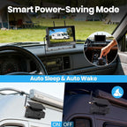 Magnetic Solar Wireless Backup Camera for Trailer: No Wiring Quick Install 7" HD 2-Split Monitor Rechargeable Battery IP68 Rearview Camera System for RV Truck Camper Horse Trailer Camera