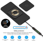 Wireless Car Charging Pad, Reestecqi 15W Fast Wireless Car Charger Pad Non Slip Charging Mat with 30cm Cable and 70cm Extension Compatible with iPhone 16 Pro/15/14/13 AirPods Samsung Google