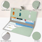 RSAquar Car Registration and Insurance Holder, Vehicle Glove Box Organizer Cool Car Accessories, Car Document Holder for Cards, Driver License & Essential Document, JD-Green