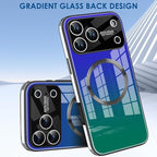 Guppy Compatible with iPhone 17 Pro Magnetic Case, with Full Camera Lens Protector [Compatible with MagSafe] Scratch Resistant Gradient Glass Back Cover Phone Case-Purple