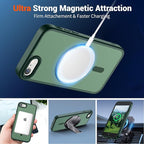 SUPFINE Magnetic for iPhone SE Case 2022 (3rd)/2020 (2nd), iPhone 8 Case (Compatible with MagSafe) (Military Grade Drop Protection) Slim Translucent Matte Phone Case, Forest Green