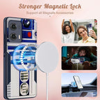 for Moto Edge 2024 Case - Compatible with MagSafe Women Girls Boys Cute Magnetic Protective Phone Cover Cool Blue Unique Heavy Duty Shockproof Design for Motorola Moto Edge 2024 Cases