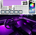 Acrylic Interior LED Strip Light With Wireless APP, RGB 18 in 1 With 175 Inches 600 LEDs Fiber Optic Ambient Lighting Kits for Car, 16 Million Colors Sound Active Function