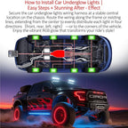 RGB LED Rock Lights Kit with APP/RF Remote Control Music Mode, Enhanced Underglow Lights Multi Zone Neon Underbody Light Multi Color 12V Waterproof for Trucks Jeep UTV ATV Golf Cart Offroad (10, p)