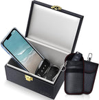 Samfolk Faraday Box with Faraday Bags for Car Keys, Car Key Signal Blocking Box, Keyless Entry Car Key Safe Protector Car Alarm Anti-Theft Shielding Cage