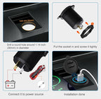 Nilight 2 Pack Quick Charge Socket LED 12V 24V Dual USB Charger 5V 4.8A Car Outlet Panel with ON Off Touch Switch Fused Wire Kit for Cars Trucks Motorcycle RVs Campers