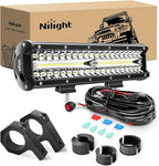Nilight 12 Inch 300W LED Light Bar Triple Row Flood Spot Combo, Aluminum Housing, IP67 Waterproof, 30000LM, 2 Years Warranty