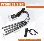 Wuyaoyao Car LED Interior Light, 48 LED Lights Multicolor Music Car Strip Light, Car Strip Light with Sound Active Function and Remote Control, Under Dash Lighting Kit (Cigarette Lighter+Remote)
