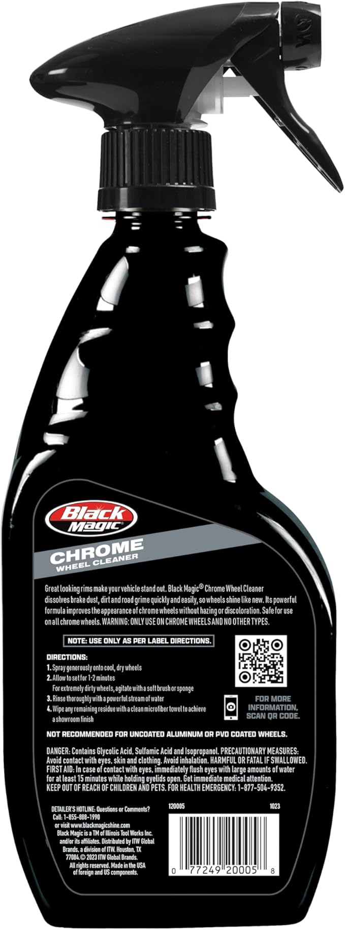 Black Magic 120005 Chrome Wheel Cleaner, 23 oz.