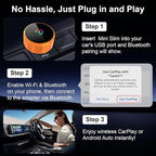 Wireless CarPlay Adapter2026 Upgrade-Suitable for Apple iPhone and Android, 2in1 mini USB Design, Plug and Play, with Fast and Stable Connection Between CarPlay and Android Applications.