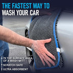 Rapid Dry Towels Mach 2 Speed Car Wash Towel | 60 x 30 cm | Chenille Microfiber Car Wash Cloth | 7X Larger Than Wash Mitt | Ultra Absorbent, Scratch-Free, Auto Detailing Towel for Cars SUVs Trucks