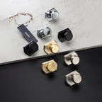 Interior Pismo Doorknobs for Closet, Black Door Knobs with Camelot Trim, Heavy Duty Dummy Door Handle