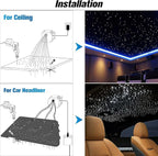 CHINLY Starlight Headliner Kit,650pcs 9.8ft 0.03in Star Light Headliner Kit,Twinkle Star Lights for Car,RGBW+APP+Remote Fiber Optic Lights Star Headliner Kit,Car Star Lights for Ceiling Car,Theater