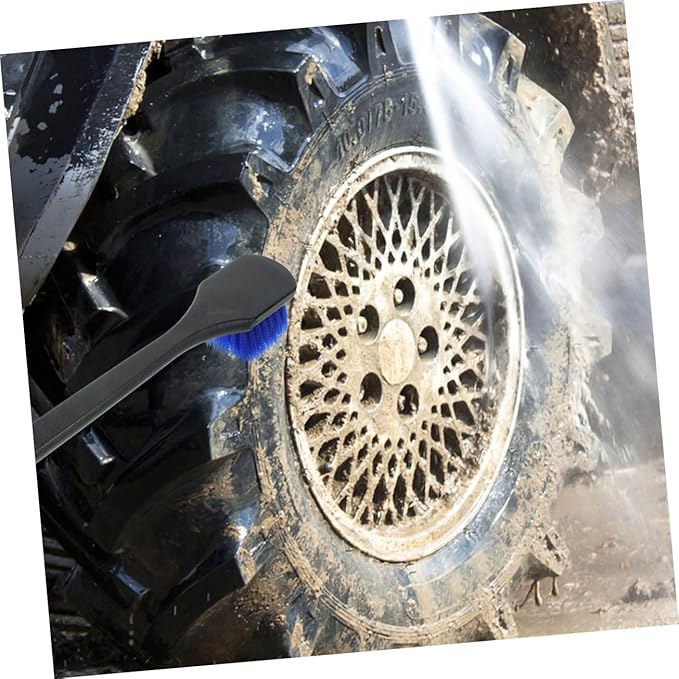 PRETYZOOM 2Pcs Wheel Scrub Brush Long Handle Car Washing Brush for Tires Wheels Dual Purpose Rv Wash Brush for Cars Trucks Motorcycles Efficient Tire Cleaning Tool