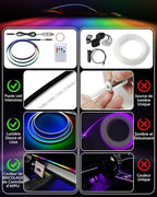 Acrylic LED Lights for Car, 43.3in RGB Strip Light Car LED Lights Interior with USB Port, App Control, Music Sync, 146 LEDs Interior Ca r Lights for Women Men Gifts