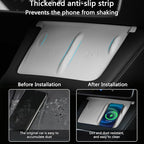 TOPABYTE 3PCS Center Console Accessories for Tesla Model Y 2021-2024 and Model 3 2021-2023 Cup Holder Insert, Screen Edge Protector Frame, Silicone Wireless Charger Mat, White