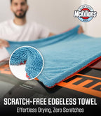 McKillans® Extra Large Dual-Color Car Drying Towel XL - Edgeless & Ultra Soft & Absorbent - 36" x 28" - 1200 GSM Twisted Loop Microfiber Towel for Cars - Drying Towel Car Detailing - Car Wash Towels
