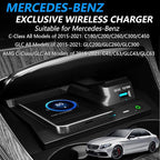 Wireless Car Charger for Mercedes Benz C-Class GLC AMG 2015-2021 C180 C200 C260 C300 C450 GLC 200 GLC 260 GLC 300 C43 C63 GLC43 GLC63, 15W Fast Charging Phone Charger Pad for iPhone Galaxy