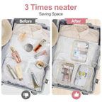 PACKISM TSA Approved Toiletry Bag - Beige Bohemian Print Clear Cosmetic Bag, Suitable for Gifts, with Supporting Frame, Perfect for Travel Essentials, Thick No Smell