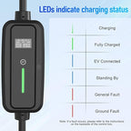 Level 2 EV Charger,32Amp 95-270V,Electric Car Charger Portable EV 25FT Cable with NEMA 14-50 Plug, Adjustable Current,Home EV Charging Station,for J1772 EVs ONLY