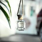 Llum Lily Sandal Hanging Car Air Freshener – Luxury Automotive Perfume Diffuser 10ml (0.34 fl oz), Long-Lasting Fragrance, Alcohol-Free Non-Toxic Car Scent, Glass Bottle With Wood Cap