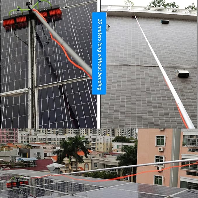 Extendable 6M Window Cleaning Pole with 30cm Water Fed Perfect for Conseatory Roofs Solar Panel Maintenance and Truck CleaningEffortless Reach & Shine