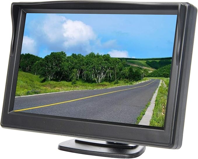 5 Inch TFT LCD Car Color Rear View Monitor Screen for Parking Rear View Backup Camera with 2 Optional Bracket(Suckers Mount and Normal Adhesive Stand)