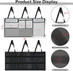 UYYE Trunk Hanging Organizer, Backseat Storage Bag, Collapsible Car Interior Accessories with 4 Pockets & 2 Mesh Pouches for Tools, Provide More Storage Trunk Space for SUV, Jeep, MPVs (Light Grey)