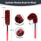UNIMEIX Tire Shine Applicator Brush Kit Large Vegan Tire Shine Brush with Storage Stand for Vehicles Tire Shine Polish Wax and Car Interior Cleaning