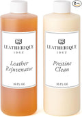 Leatherique Leather Care & Preservation Set - 16 oz | Leatherique Rejuvenator Oil & Prestine Clean 2-Step System | Softens, Conditions & Preserves Leather | Perfect for Cars, Furniture, Saddles & More