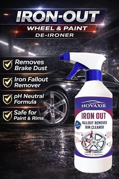 Iron-Out Wheel & Paint De-Ironer – pH-Neutral Iron Fallout Remover, Safe for Paint & Rims, 500 ml, Fast-Acting Cleaner for Brake Dust & Contaminants