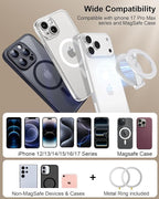 for Magsafe Ring Stand, Double-Sided Magnetic Phone Grip, Finger Loop Kickstand Compatible with Apple iPhone 17-12 Series, Foldable Onsnap Mag Safe Cell Phone Holder for Samsung Galaxy, Google Pixel
