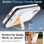 OWKEY for Samsung Galaxy S21 Case with Stand, Magnetic Shockproof Case Fit for Magsafe Translucent Matte Cover for Samsung S21, White
