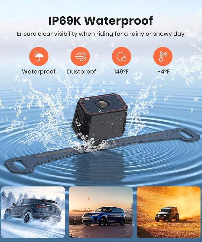 AUTO-VOX W5 Wireless Backup Camera: 4.5" 1080P Dual-Channel Monitor, Easy Installation, Stable Wireless Signal, IP69K Waterproof Color Night Vision Back Up Camera for Truck, Car, SUV, Van and Trailer