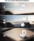 MRGLAS 2025 Upgraded Vacuum Magnetic Phone Holder, for Magsafe Suction Cup Phone Mount Car Truck Accessories for Women Men [89+LBS Suction & 2800gf Magnetic] Fathers Day for Gifts, 360° Adjustable