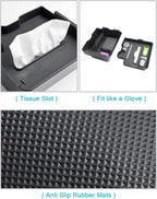 CDEFG 2PCS Center Console Organizer for 2024 2025 2026 Ford Ranger Middle Console Dual Organizers with Tissue Slot