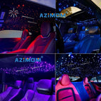 AZIMOM Mini 6W Twinkle 550pcs0.03in 9.8ft Fiber Optic Starlight Headliner+180pcs Fiber Pure White Meteor Shooting Star for Car Home, End Glow Fiber Strands Sound-Activated APP& Remote Control