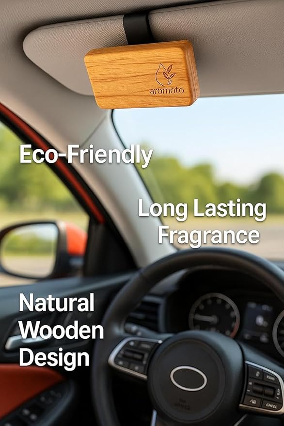 Wooden Car Air Freshener – Premium Natural Scents for Every Drive – Car Odor Eliminator (Teak)