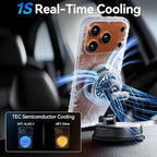 25W Certified for MagSafe Car Mount Charger with LED Light, Wireless Car Charger with TEC & Cooling Fan, 360°Rotation Strong Magnetic Phone Holder for Car with 45W Adapter for iPhone 17 Promax