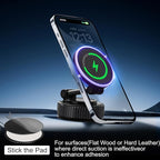 Magnetic Phone Charging Holder for Car - Upgraded 360° Vacuum Magnetic Phone Holder, Foldable Retractable Suction Cup Car Phone Mount for Magsafe for Your Car/Gym/Mirror Mount for iPhone & Android