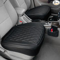 BEITK,2 Pack Leather Front Car Seat Cover Bottom Car Seat,Anti-Slip and Full Wrap Driver Car Seat Protectors Storage Pocket,Luxury Waterproof Bottom Auto Seat Cushion Pad MatMost Vehicles(Black)