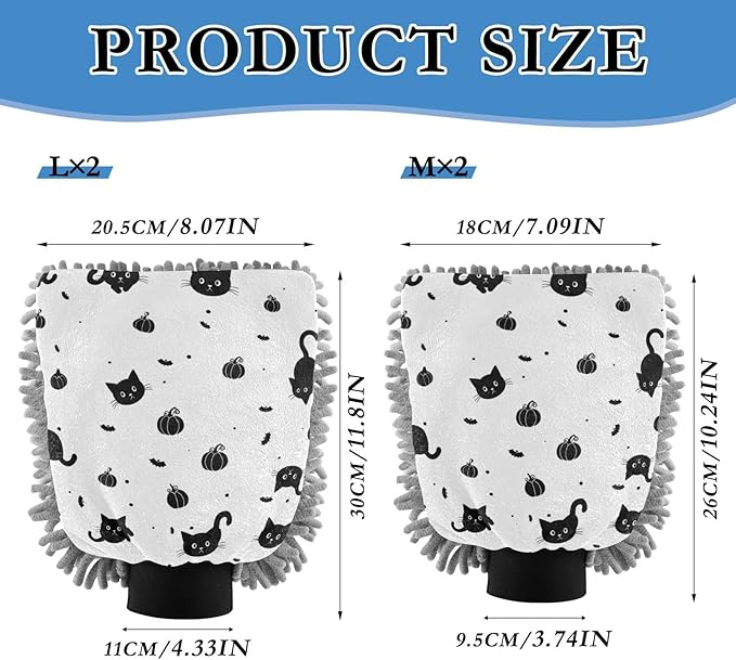 Cute Cartoon Black Cat Car Wash Mit Scratch Free Wash Mitten For Cars Car Drying Mitt